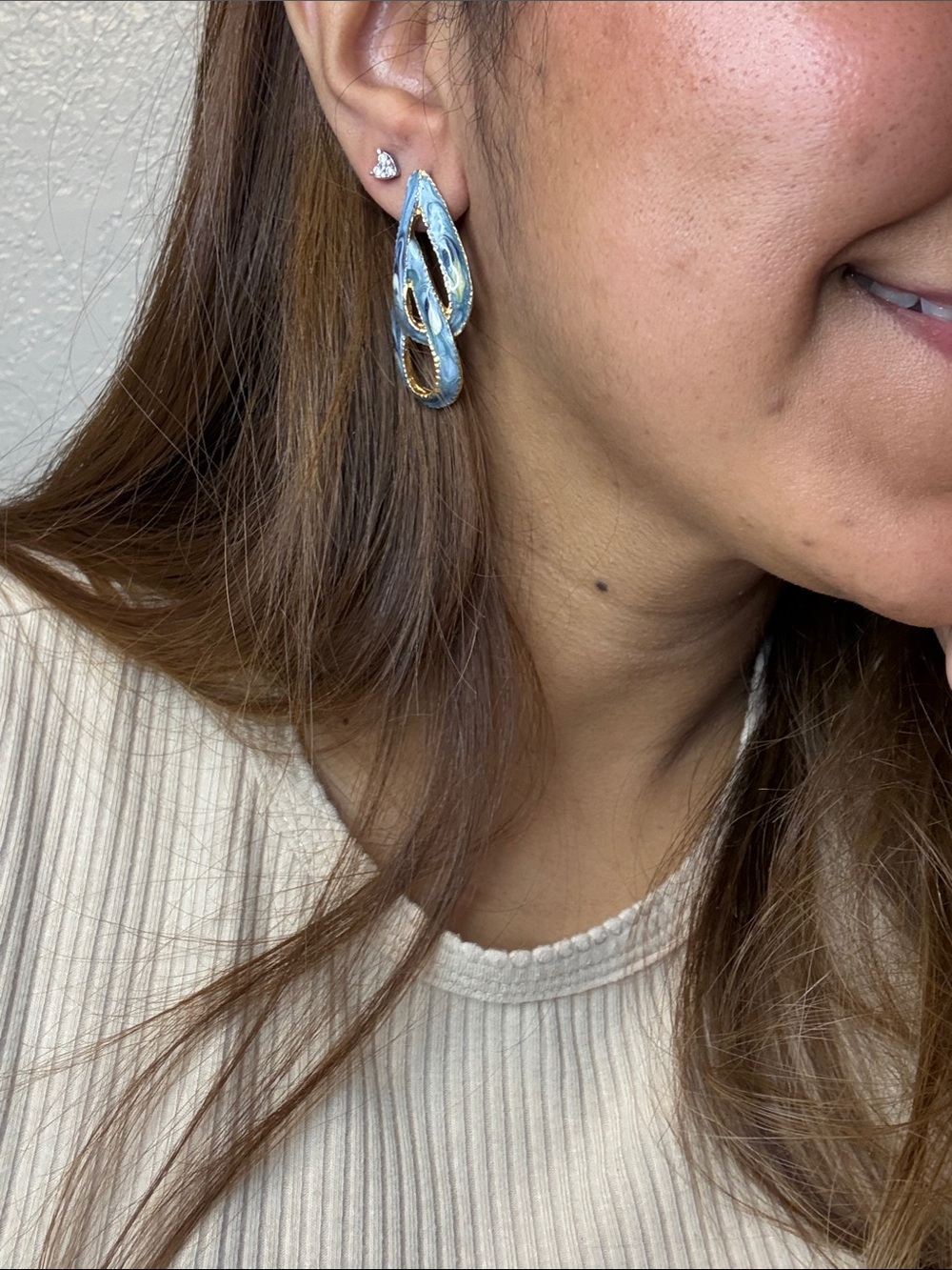 Blue and Gold earrings